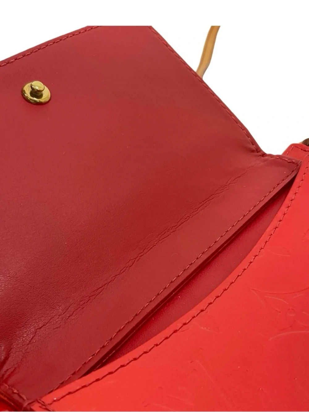 Louis Vuitton Red Monogram Vernis Mott Pochette - Picture 11 of 16